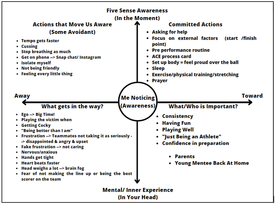 Example ACT Matrix from a Collegiate Golfer