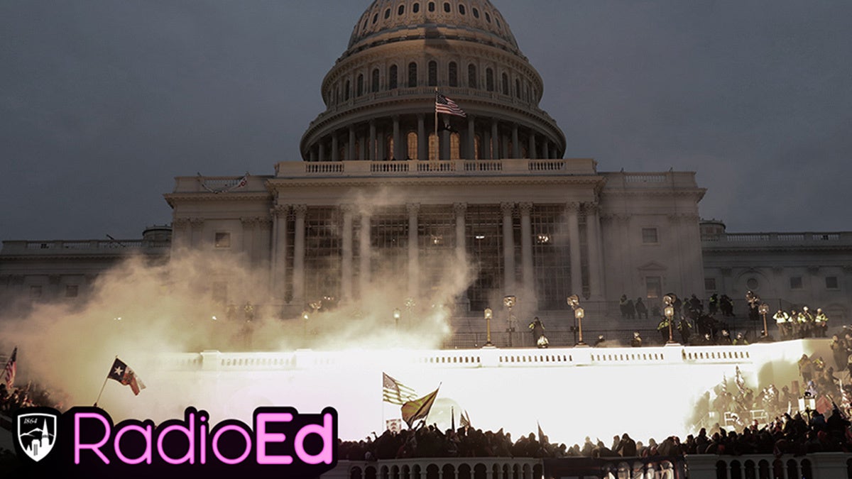 US Capital Building surrounded in smoke. 