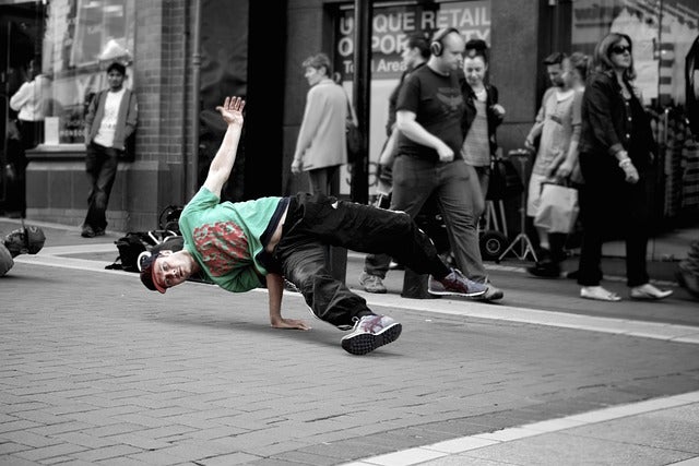 bboy breakdancing on the street